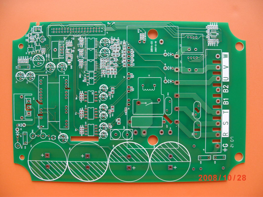 2 couches PCB à double face en soude verte résistant à la couleur ignifuge
