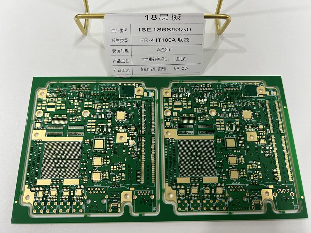 FR4 IT180 18Layers 3+N+3 prototype de carte de circuits imprimés HDI avec trou de crimp 3/3Mil Traces X RAY testé HDI rapid turn ENIG