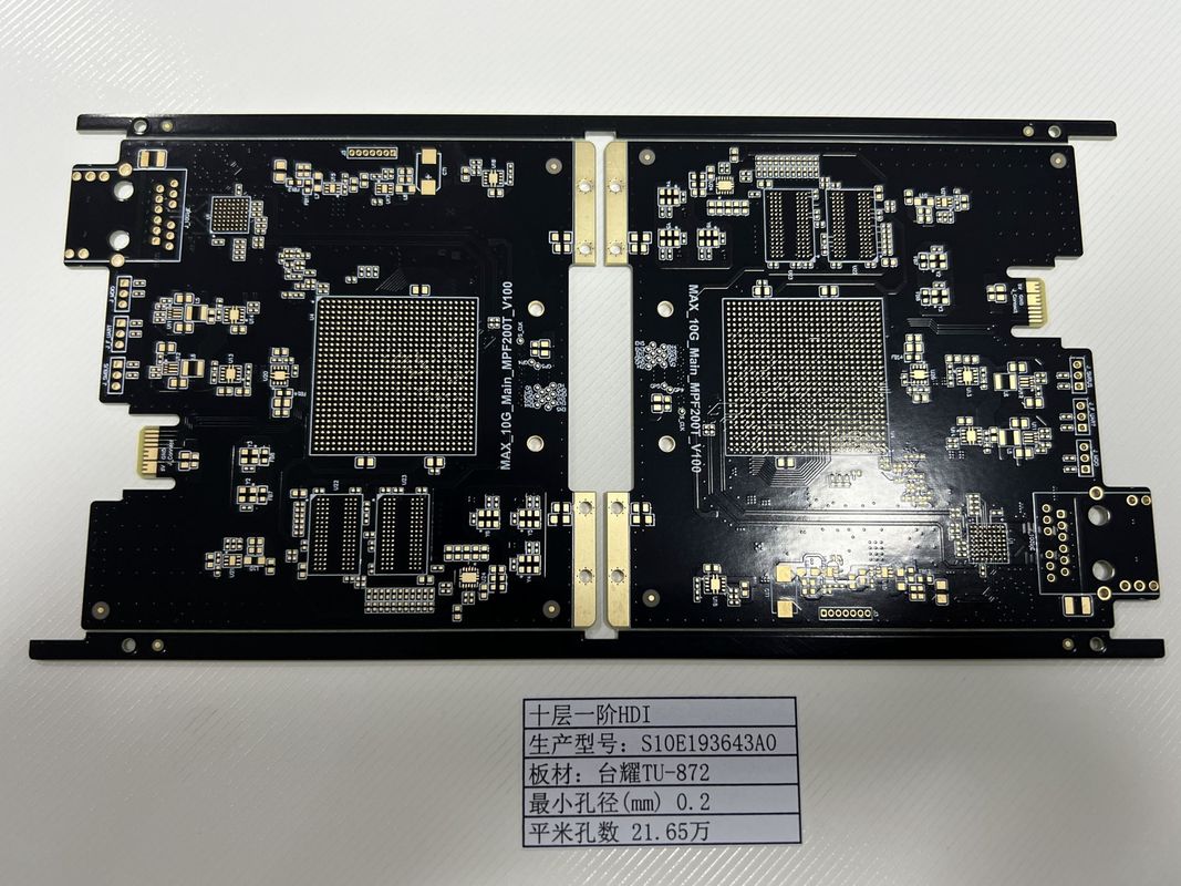 FR4 TU-872 PCB haute vitesse 10 couches 3/3Mil PCB 4L 1 N 1 HDI Plaques ENIG IP4452