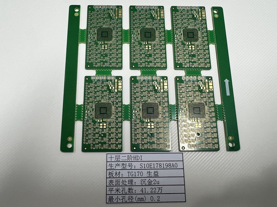 Plaque de circuit imprimé HDI OEM 10 couche 2+N+2 X Ray Testé ultra mince 0,2 mm-6,00 mm