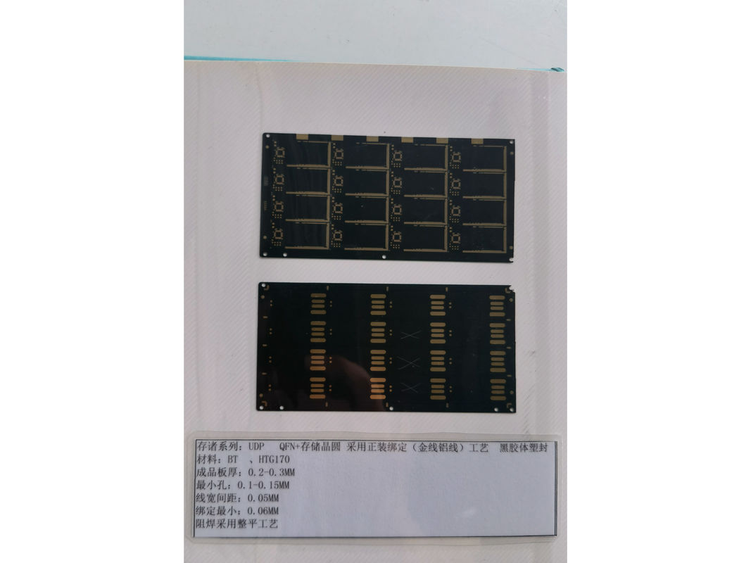 Masque de soudure noir IC Substrate PCB 0,2 mm RoHS Conforme pour les appareils électroniques BT matériaux carte SD