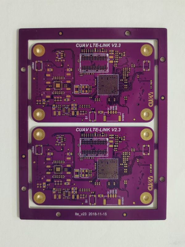 PCB à double face Couleur écran de soie noir et jaune pour carte de circuit imprimé à deux couches
