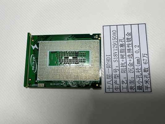 18 couches PCB à haute densité interconnecteur à haute vitesse en 10 1 rapport d'aspect vipppo ENIG + flash Or